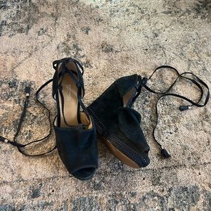 Michael Kors suede strappy wedges